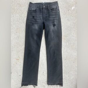 Risen Jeans- Black Washed, Straight Leg, Ankle Length